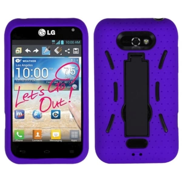 BasAcc Black/ Purple Symbiosis Stand Case for LG MS770 Motion 4G BasAcc Cases & Holders