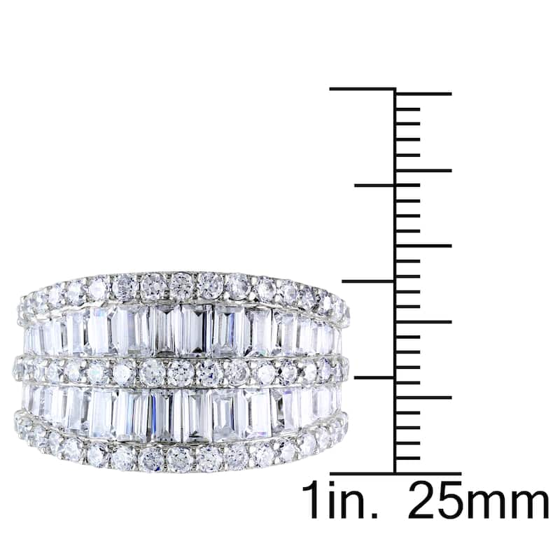 Miadora Sterling Silver Channel-set Cubic Zirconia Anniversary Ring