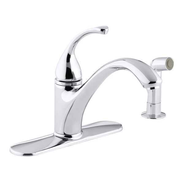 Kohler Forte Single control Kitchen Sink Faucet with Escutcheon, Sidespray and Lever Handle Kohler Kitchen Faucets