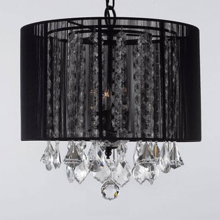 Gallery Three-Light 40-Watt Crystal Chandelier with Shade (black) - Chandeliers For Bedrooms by Overstock.com