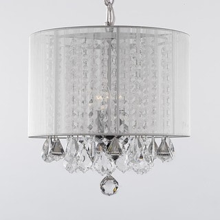 Gallery 3-light Crystal Chandelier with Shade (white) - Chandeliers For Bedrooms by Overstock.com