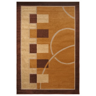 Primavera Brown Polypropylene Geometric Area Rug (7'10" x 10'10") 7x9   10x14 Rugs