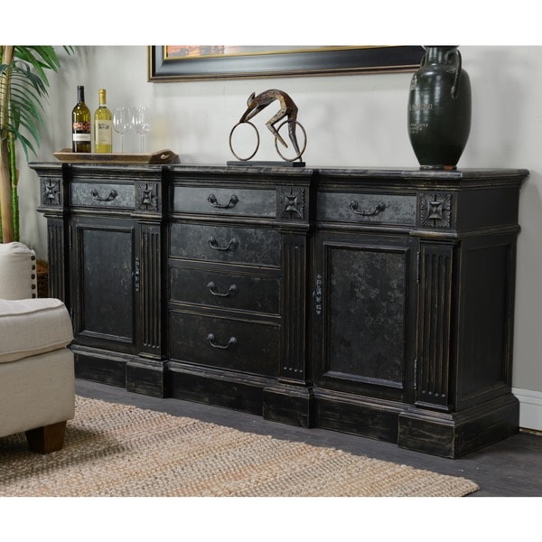 Kosas Home Chael 6 drawer 2 door Black Sideboard