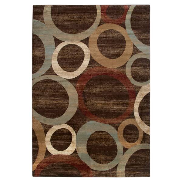 Lavish Home Sphere Vision Dark Brown Area Rug (5' x 7'3) 5x8   6x9 Rugs