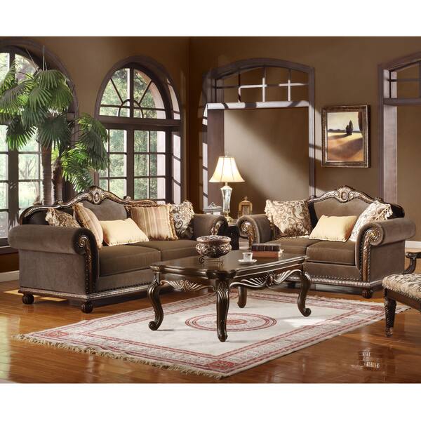 Fabric Sofa and Loveseat - Overstock - 8002586