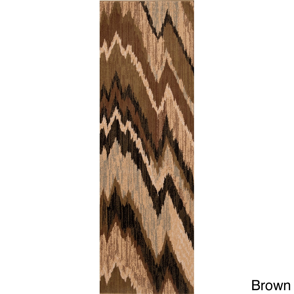 Woven Ziggy Contemporary Chevron Rug (3 X 8)