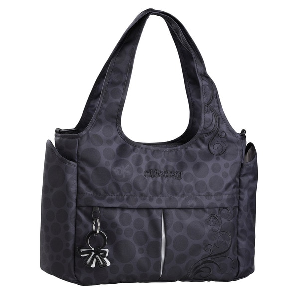 Okiedog Celeb Polyester Tote Diaper Bag in Bliss Black Tote Diaper Bags