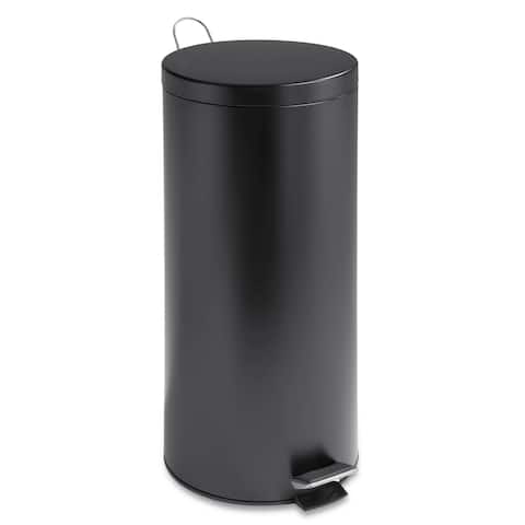 Honey Can Do Matte Black 30 Liter Round Step Trash Can With Bucket Honey Can Do Matte Black 30 Liter Round Step Trash Can With Bucket