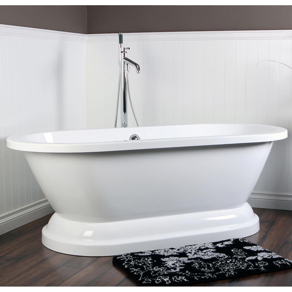 Kingston Brass Contemporary Double-ended 67-inch Acrylic Pedestal Bathtub