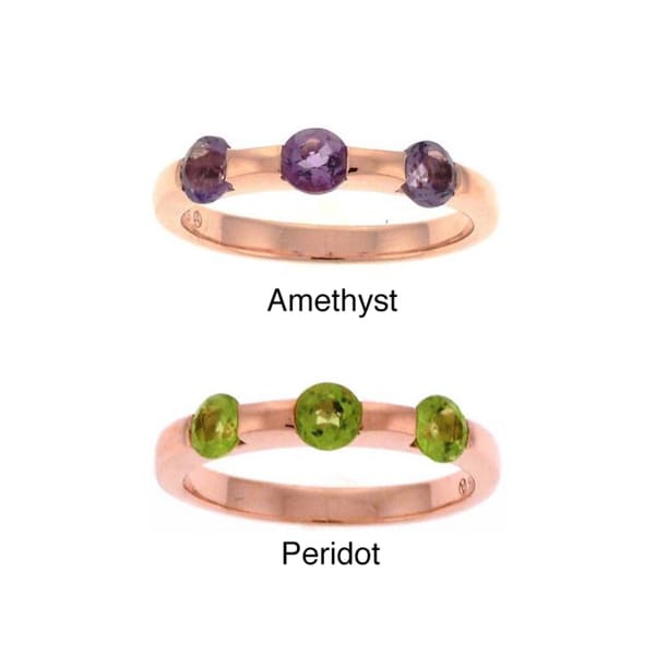 Beverly Hills Charm 14k Gold/ Silver Amethyst or Peridot Stackable Ring Beverly Hills Charm Gemstone Rings