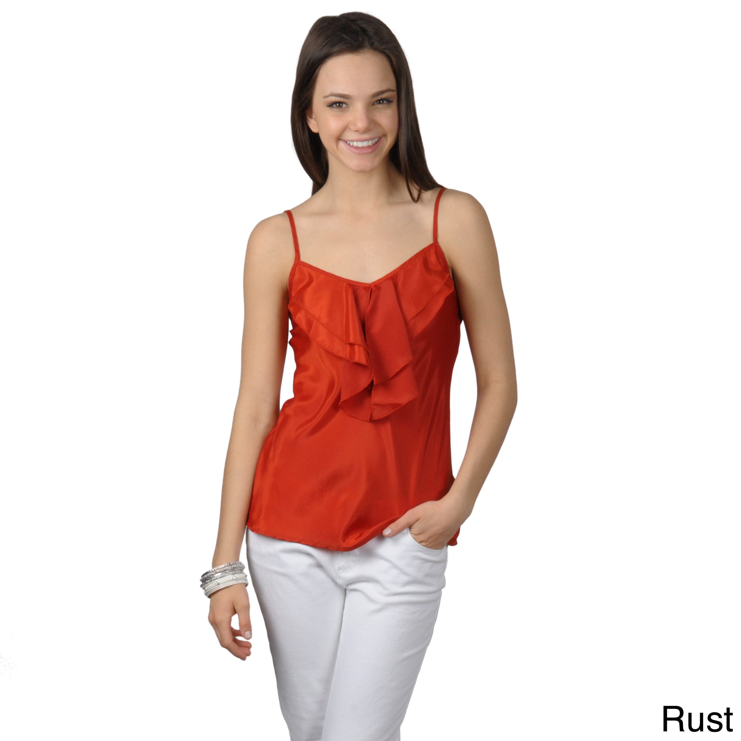 Journee Collection Juniors Lightweight Sleeveless Ruffled Top