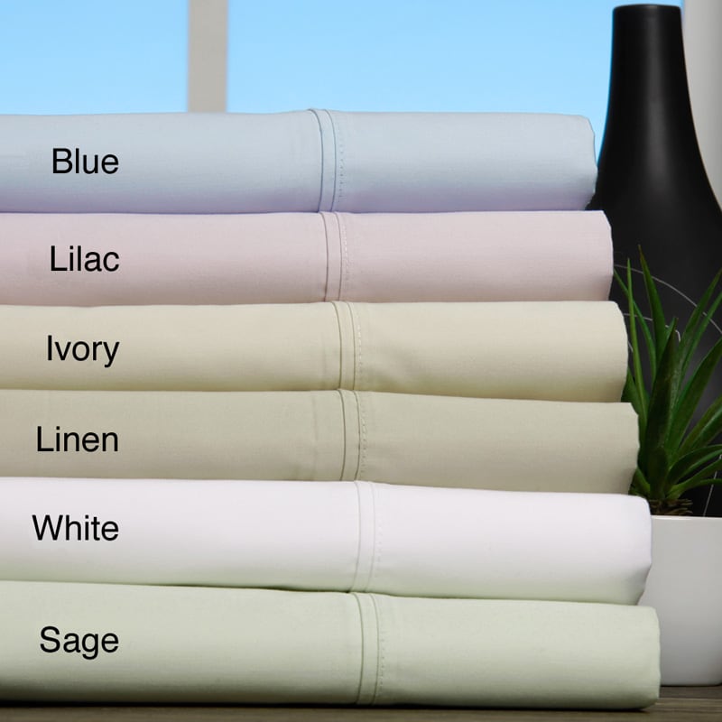 600 Thread Count Solid Cotton Blend Sheet Set