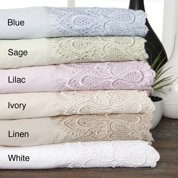 600 Thread Count Lace Cotton Blend Sheet Set Free Shipping Today 