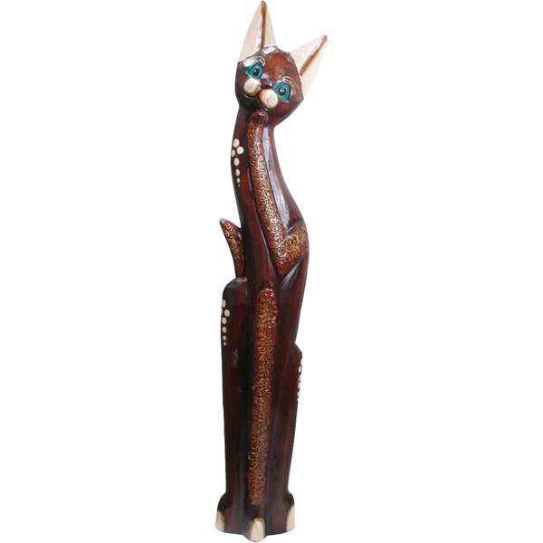 cat statue with waving paw