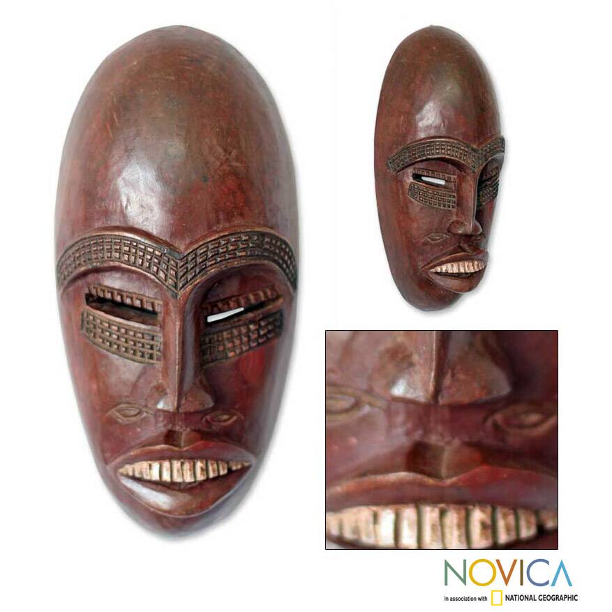 Handcrafted Sese Wood 'Senufo Rainmaker' African Mask , Handmade in ...