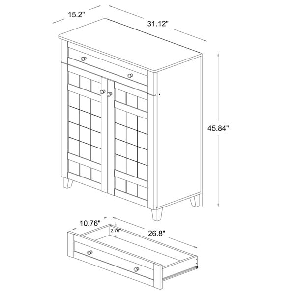 Baxton studio discount glidden shoe cabinet