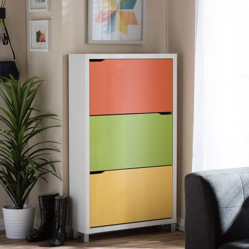 Baxton Studio Simms Modern White Shoe Cabinet