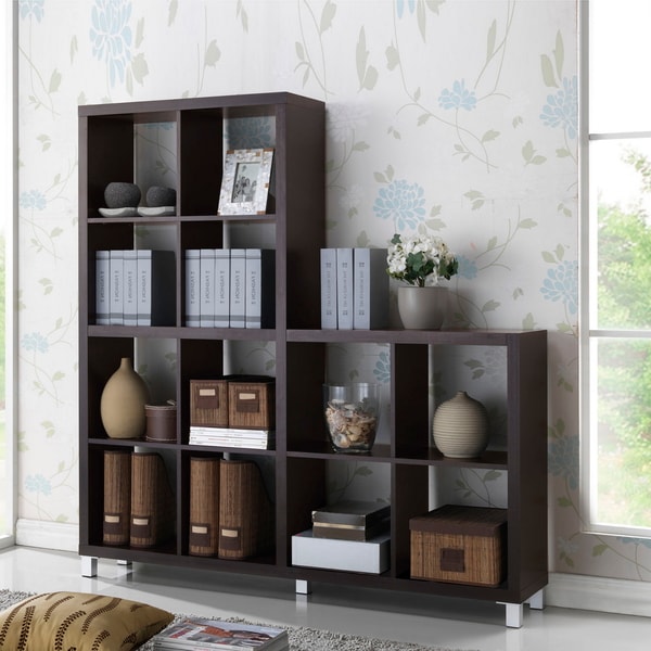 Baxton Studio Sunna Dark Brown Modern Cube Shelving Unit - Deals 