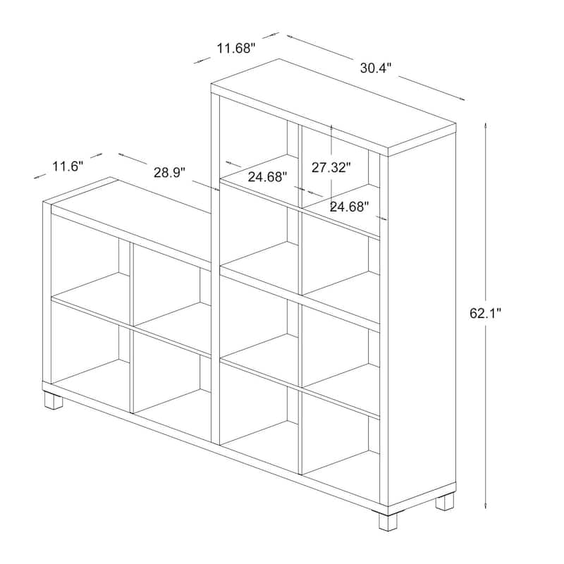 Porch & Den Hanalei Dark Brown Modern Cube Shelving Unit