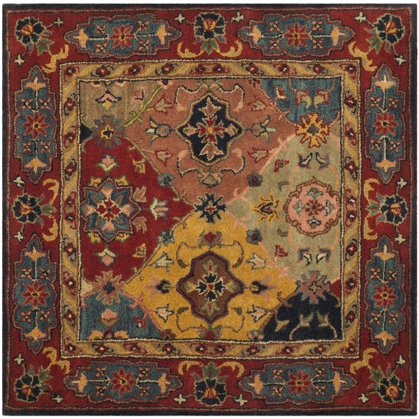 Safavieh Handmade Heritage Timeless Traditional Red Wool Rug - 6' x 6' Square