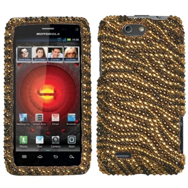 BasAcc Tiger Skin Diamante Protector Case for Motorola XT894 Droid 4 BasAcc Cases & Holders