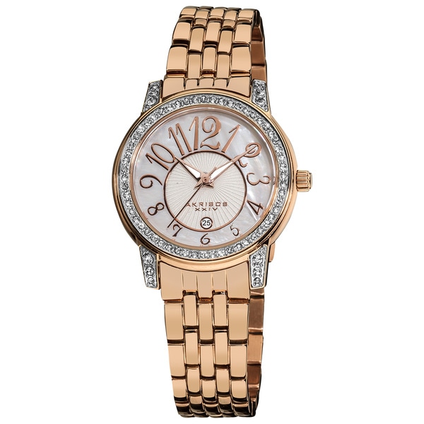 Akribos XXIV Women's Rose Tone Stainless Steel Sparkle Mother of Pearl Quartz Watch Akribos XXIV Women's Akribos XXIV Watches