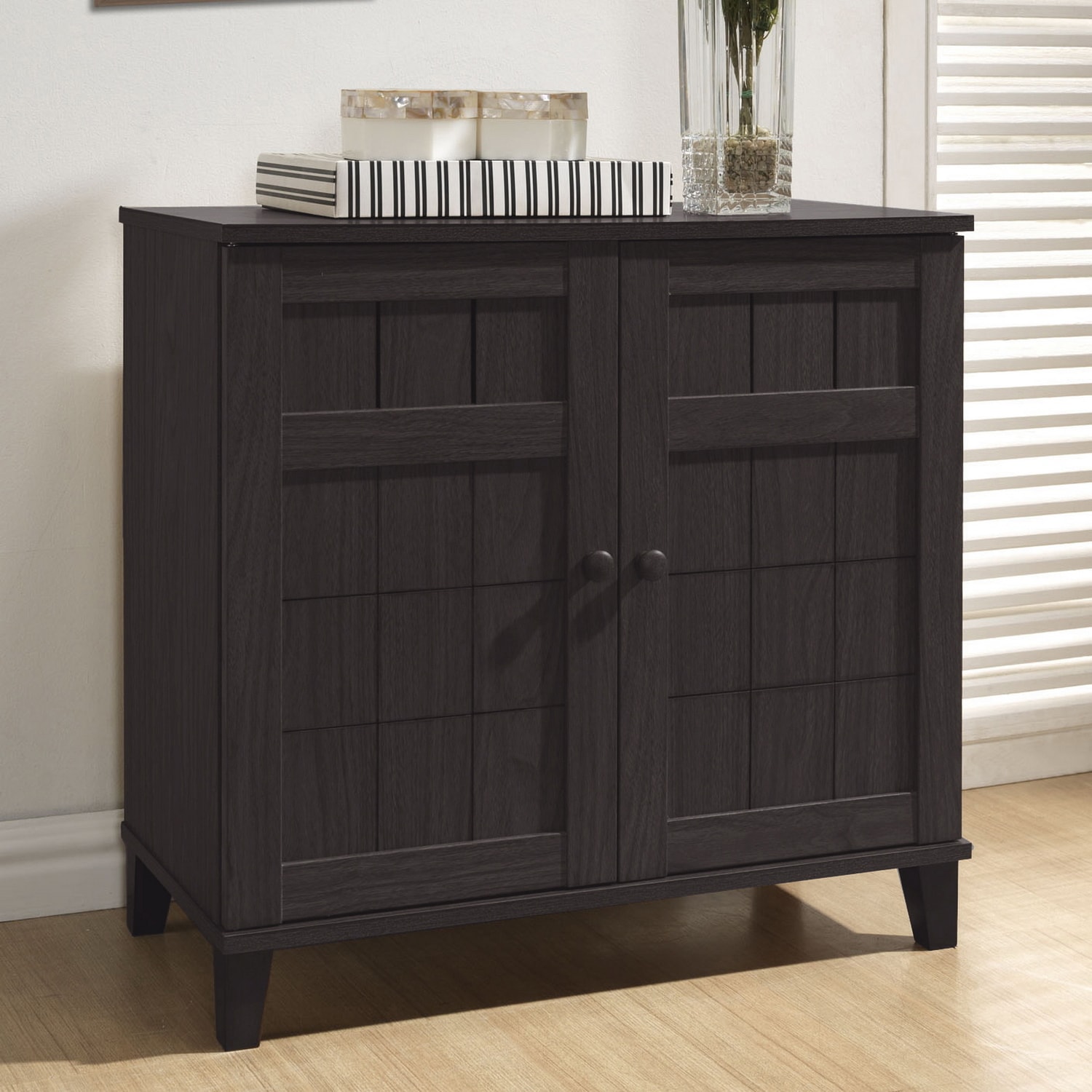 Baxton Studio Glidden Dark Brown Wood Multi use Cabinet