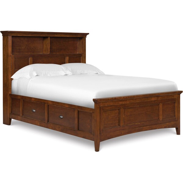 Shop Riley Bookcase Cherry Finish Twin Bed Headboard Free Shipping