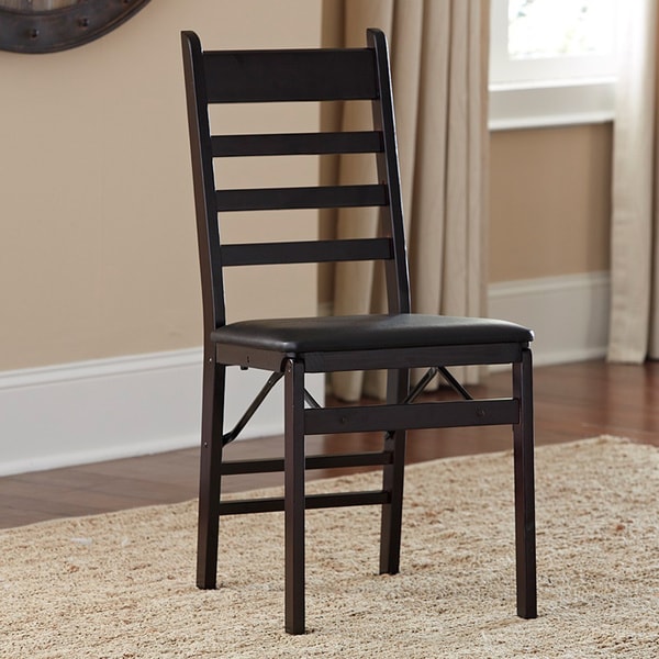 Simple Living Slat Espresso Rubberwood Dining Chairs (Set of 4)