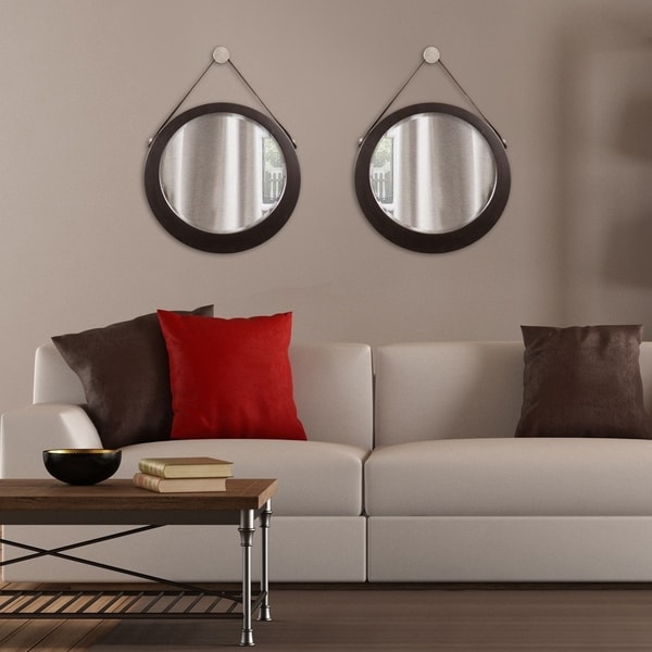 Bloomington Espresso Brown Round Accent Mirror