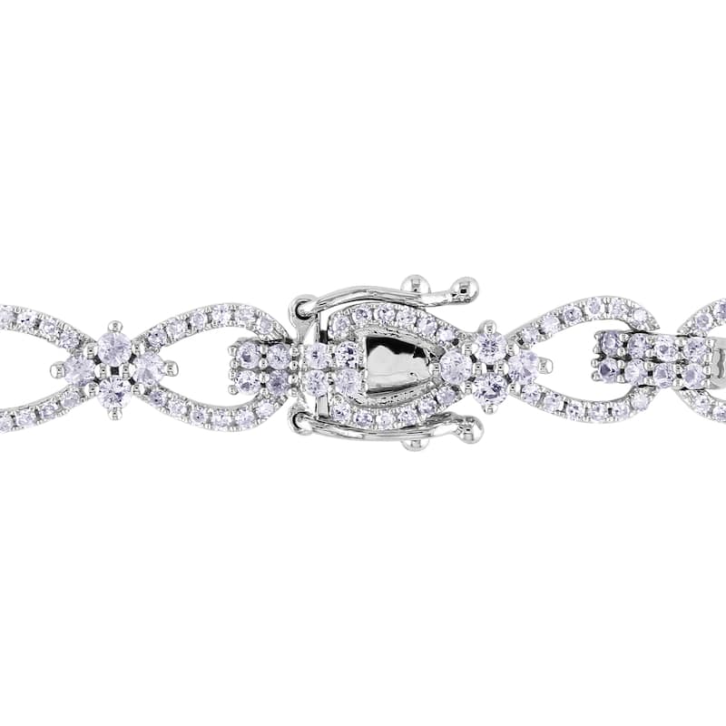 Miadora Signature Collection 10k White Gold 1ct TDW Diamond White Sapphire Bracelet (SI1-SI2)