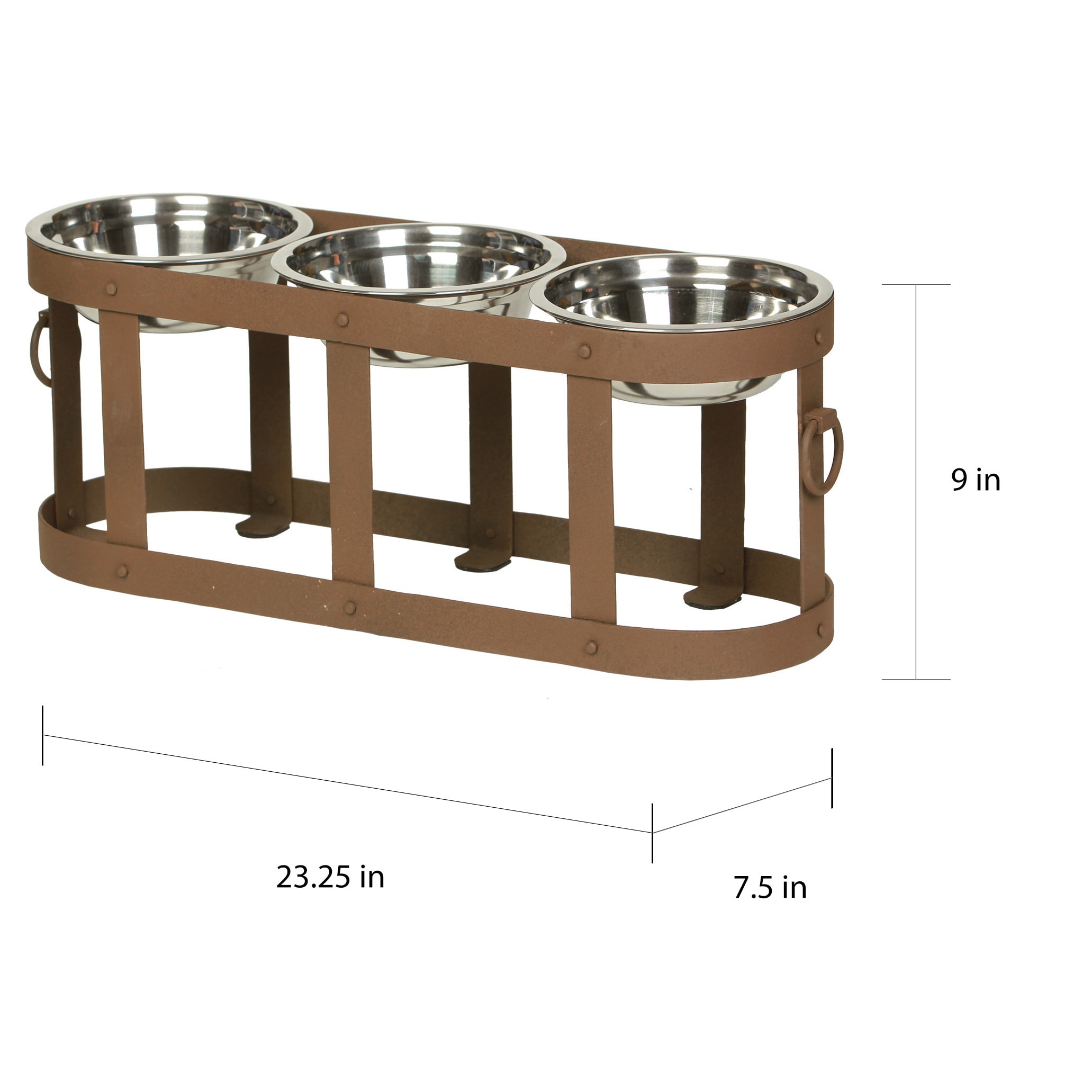 Shop Tripoli Raised Iron Triple Dog Feeder Free Shipping Today