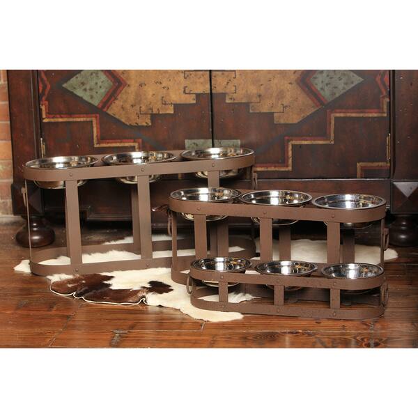 Shop Tripoli Raised Iron Triple Dog Feeder Free Shipping Today