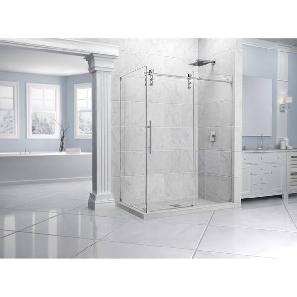 Dreamline Enigma Z 32 1 2 X 48 3 8 Frameless Sliding Shower Enclosure Bed Bath And Beyond 8015621