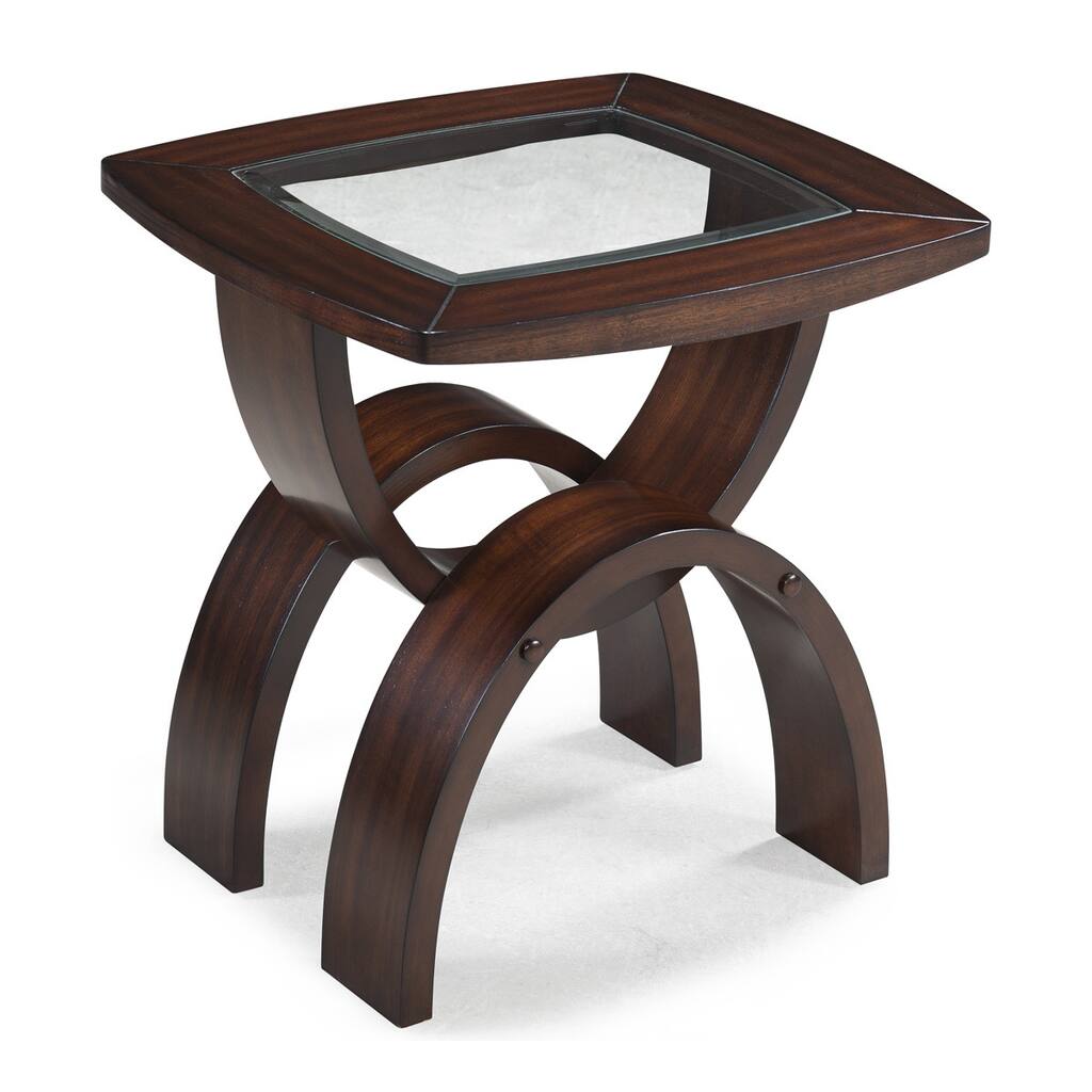 Helix Collection Wood Rectangular End Table