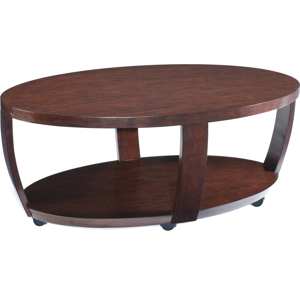 Sotto Sienna Wood Oval Open Cocktail Table