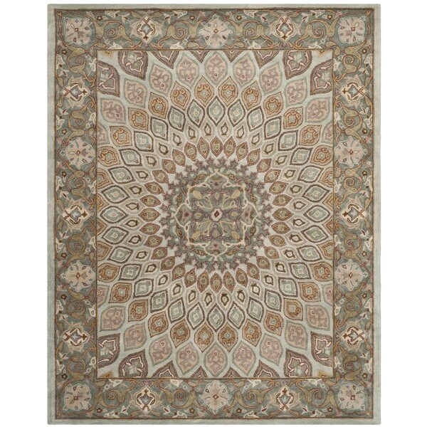 Safavieh Handmade Heritage Timeless Traditional Blue/ Grey Wool Rug - 7'6 x 9'6