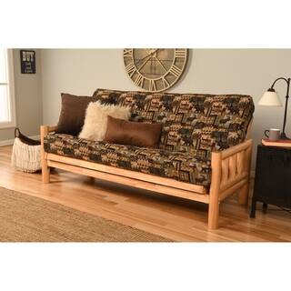 Somette Aspen Lodge 'Peter's Cabin' Natural Futon Frame and Innerspring Mattress Set