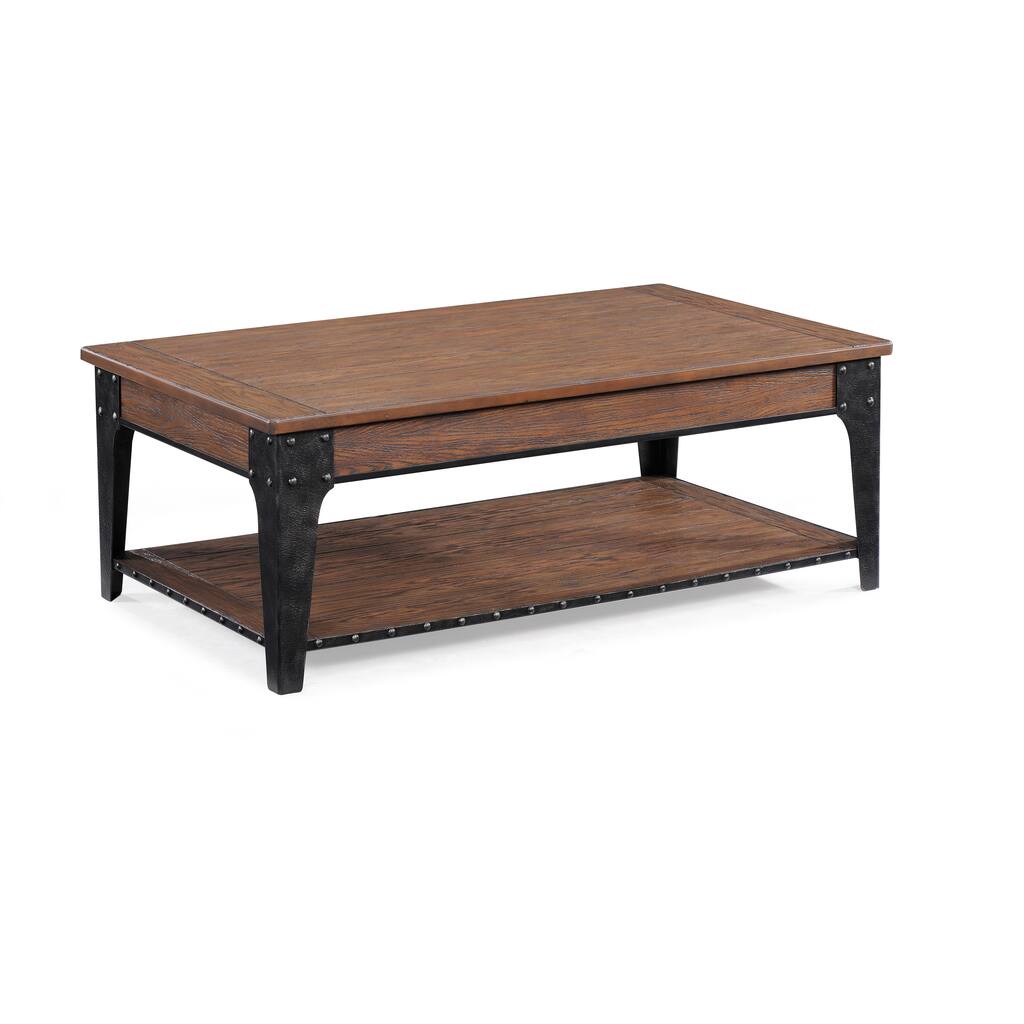 Lakehurst Rustic Natural Ash Lift Top Coffee Table with Casters