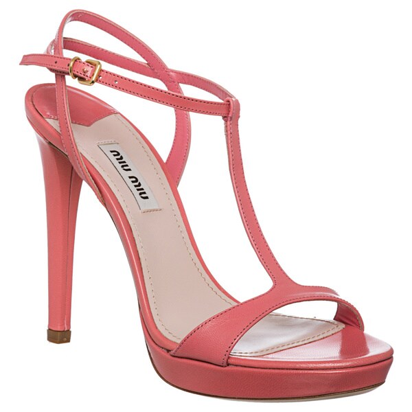 Miu Miu Womens T strap Leather Sandals