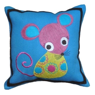 Cute Petite Mouse Wool Decorative Accent Pillow