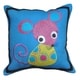 preview thumbnail 1 of 1, Cottage Home Cute Petite Mouse Wool 12 Inch Throw Pillow Blue/Green/Pink - 12 x 12