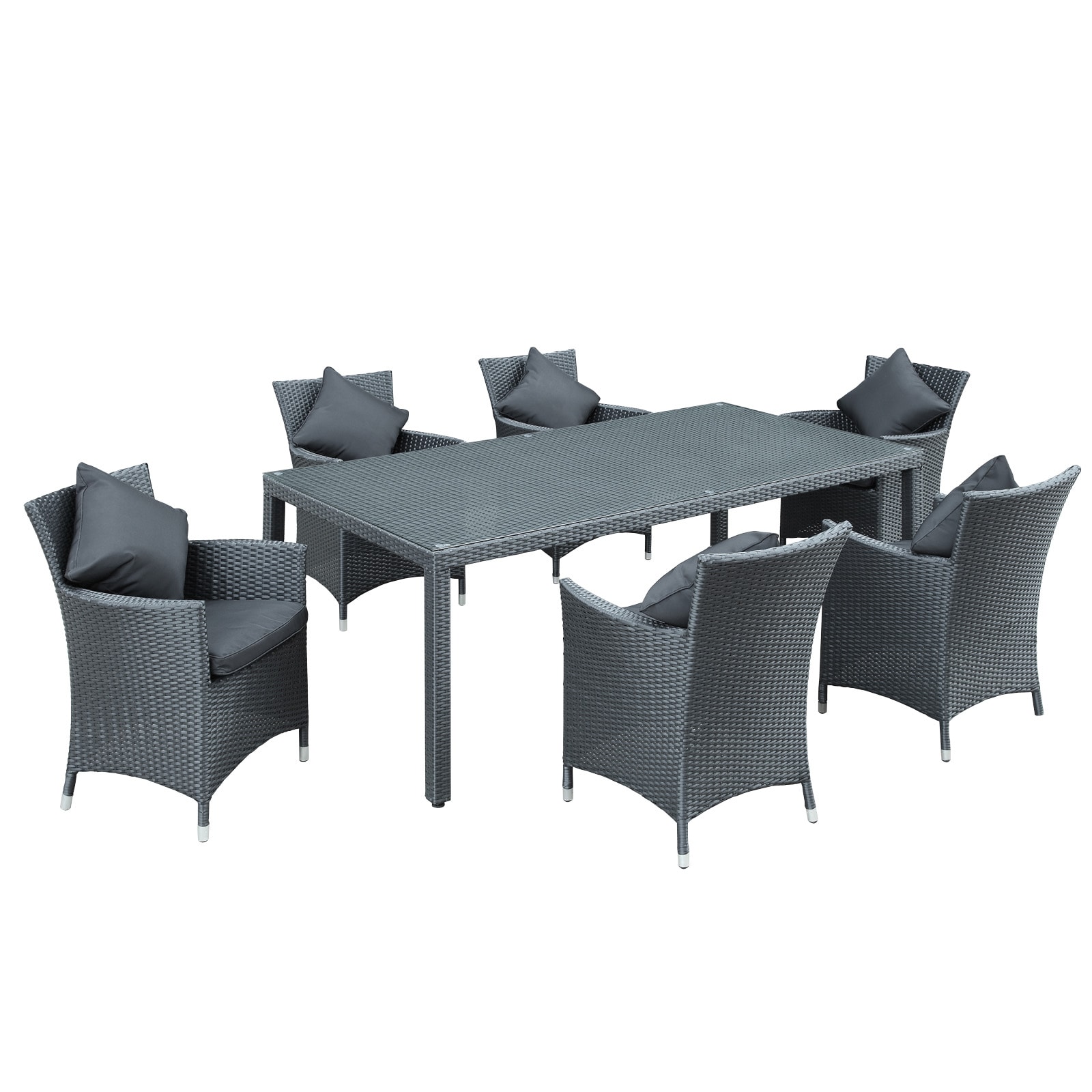 Modway 7 piece Panorama Outdoor Dining Set Black Size 7 Piece Sets