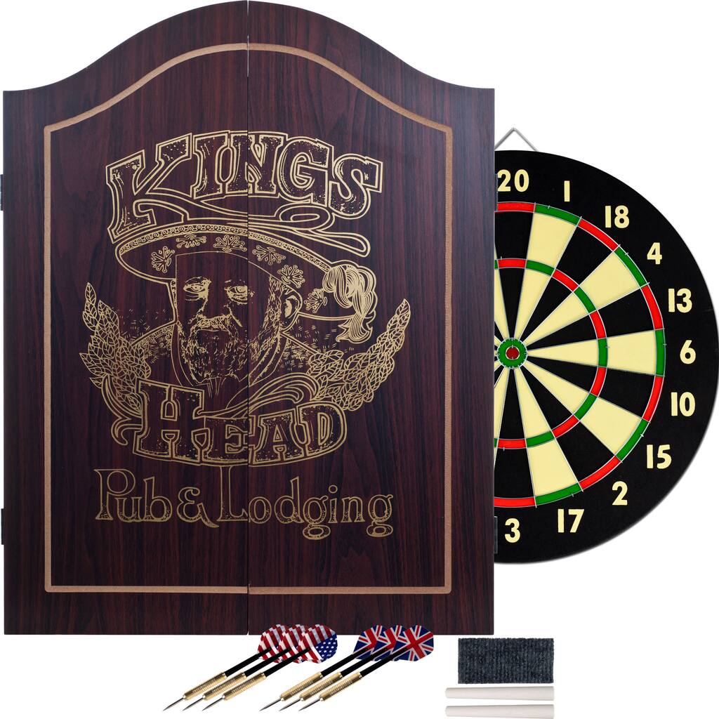 Trademark Games King's Head Value Dartboard Cabinet Set