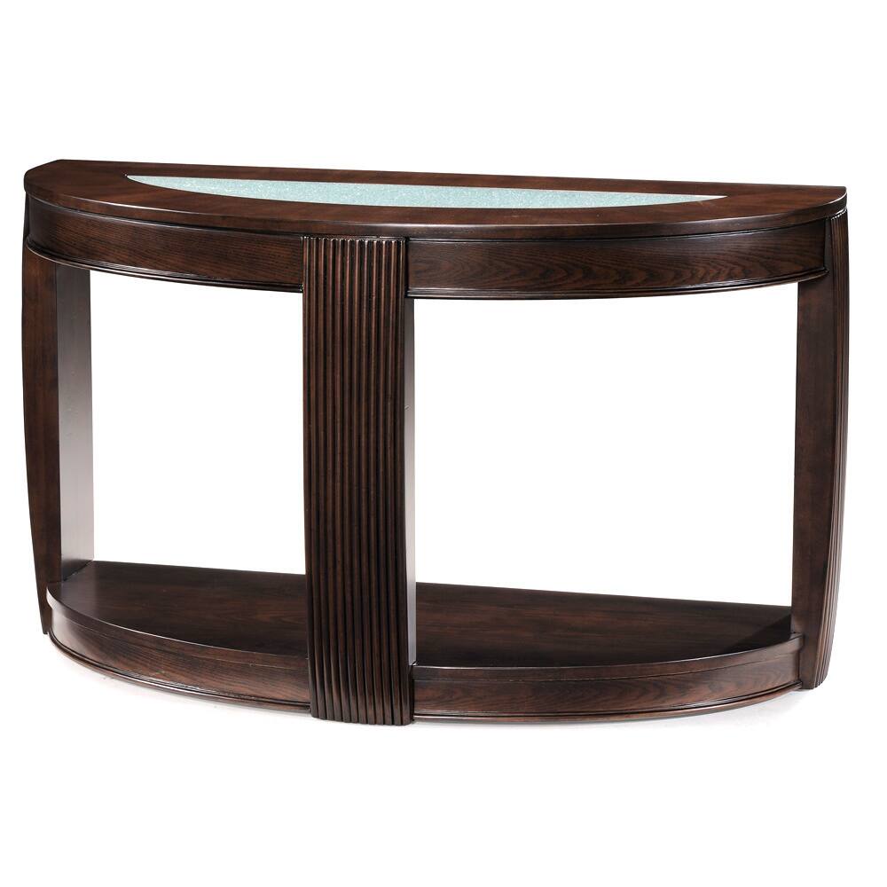 Ino Wood/ Glass Demilune Sofa Table