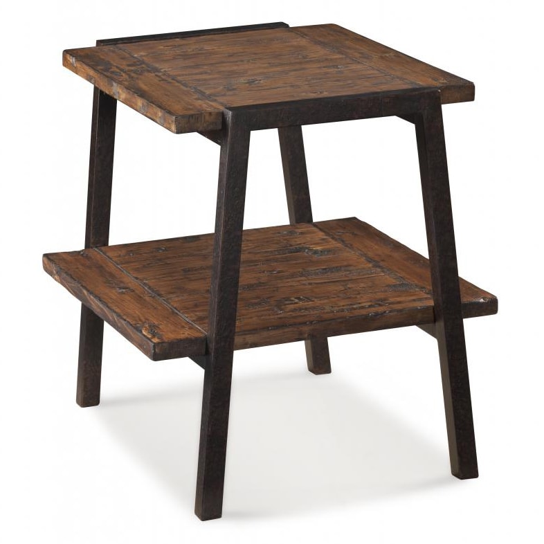 Lawton Wood/ Metal Rectangular End Table