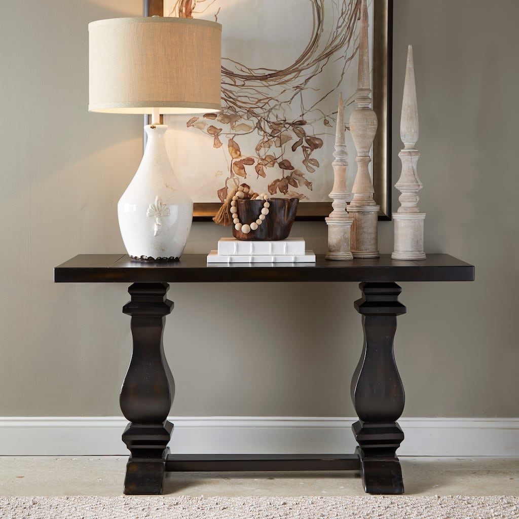 Rossington Traditional Weathered Ebony Entryway Console Table