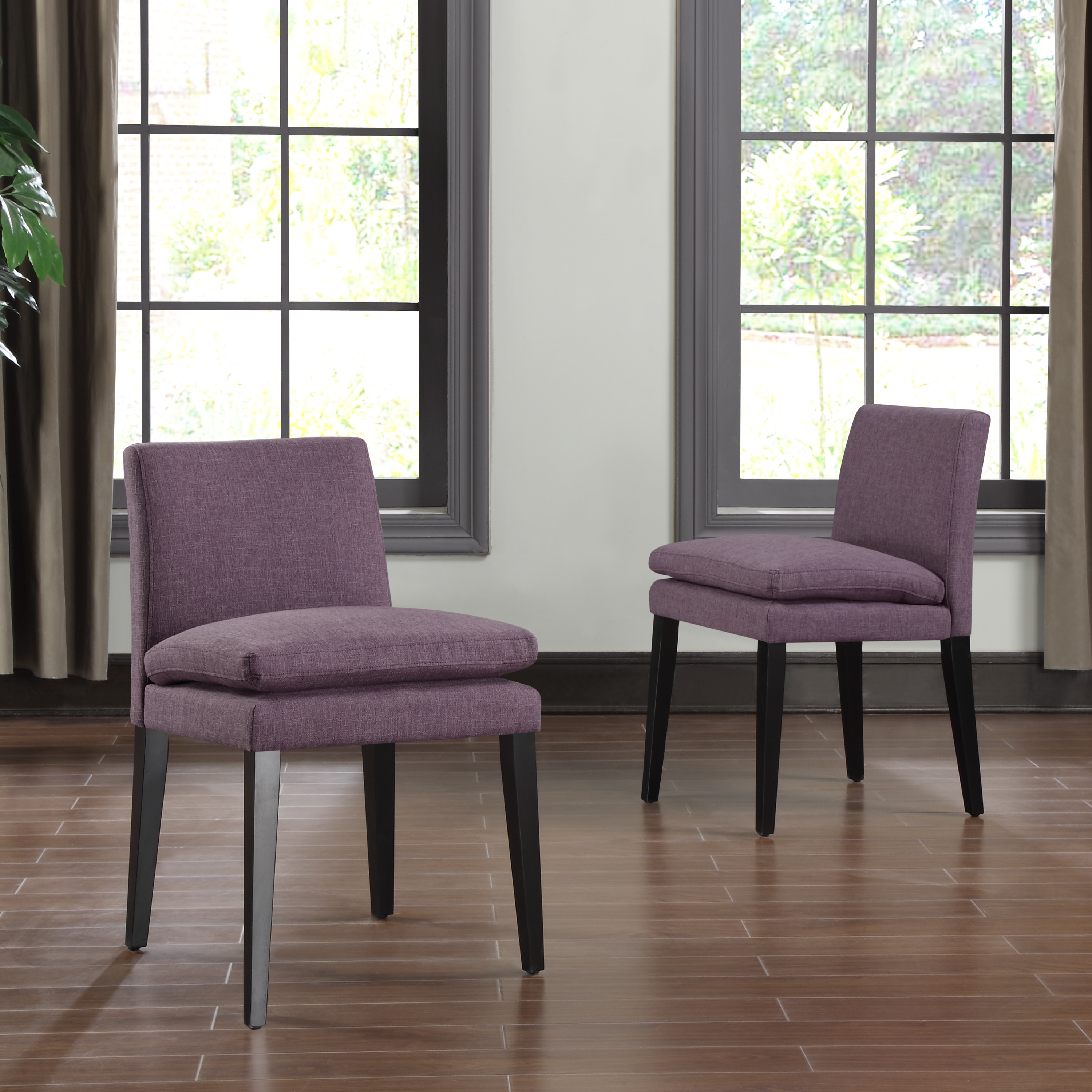 Portfolio Orion Amethyst Purple Linen Upholstered Dining Chairs (set Of 2)