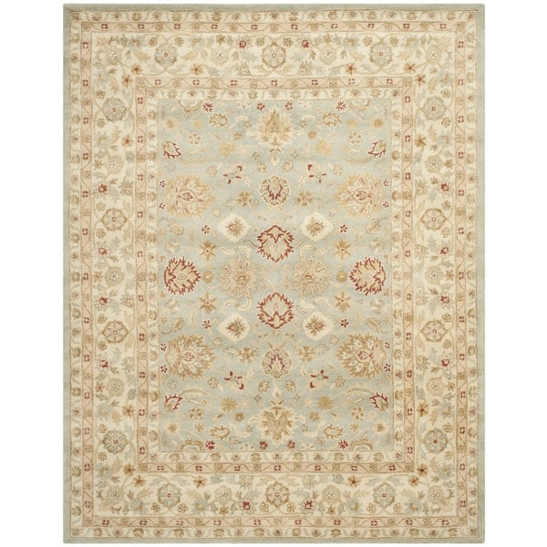 Handmade Majesty Blue Grey/ Beige Wool Rug (11' x 16') Safavieh Oversized Rugs