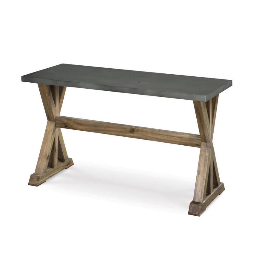 Lybrook Urban Zinc Top Weathered Oat Trestle Entryway Console Table - Brown